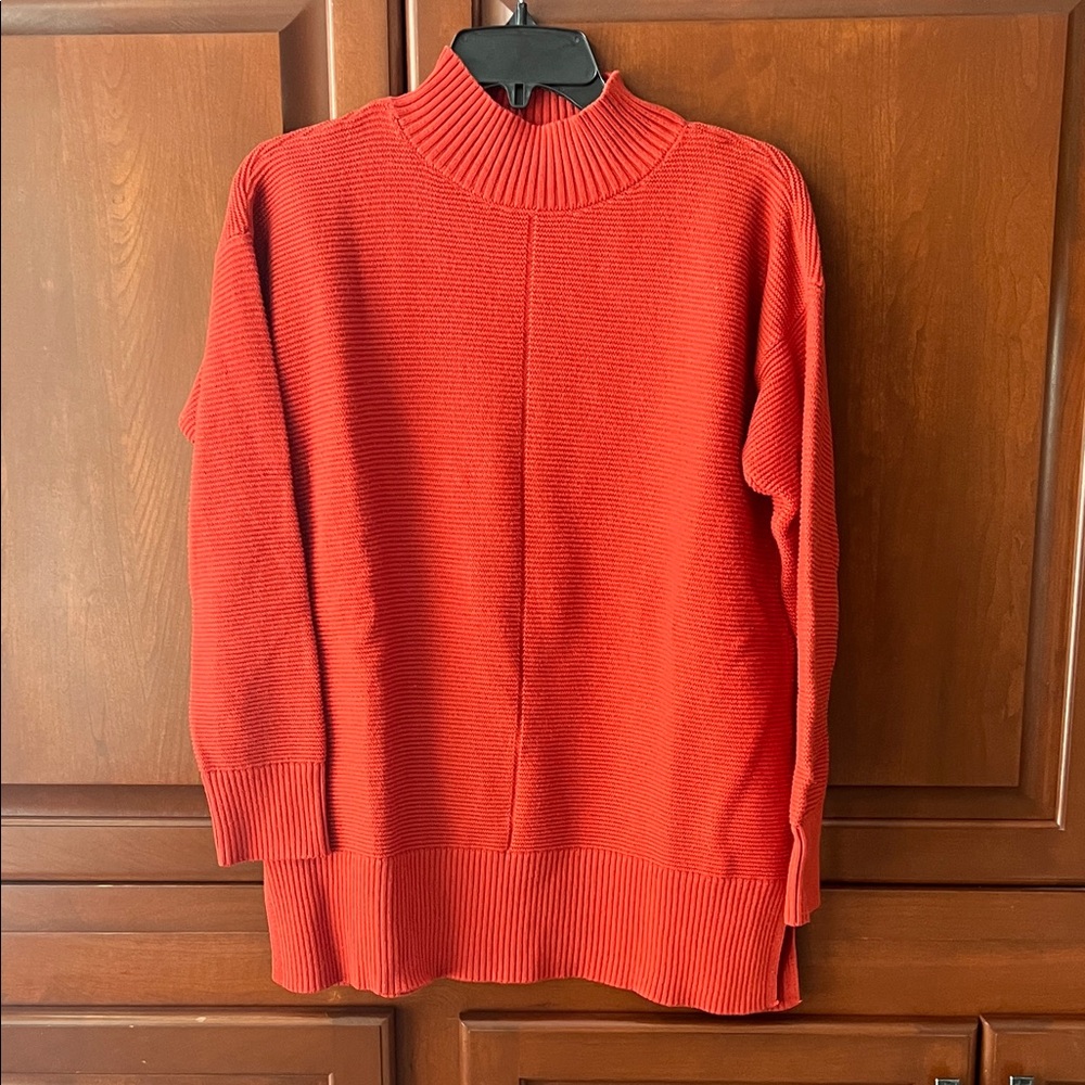 Talbots Bold Pumpkin colored Ribbed Sweater
